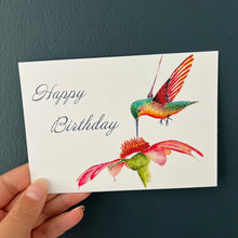 Afbeelding in Gallery-weergave laden, Kaart &quot;Happy Birthday&quot; Kolibrie
